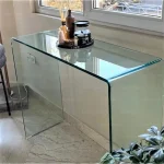 میز کنسول شیشه ای خم مدل کیمیا